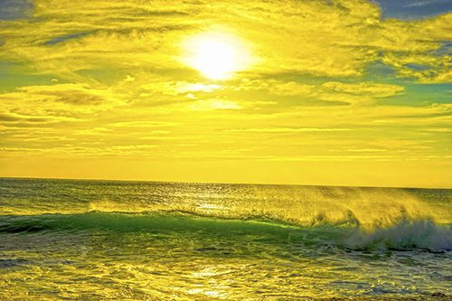 Ocean waves Swirl at Sunset - Hawaii by William Stanek