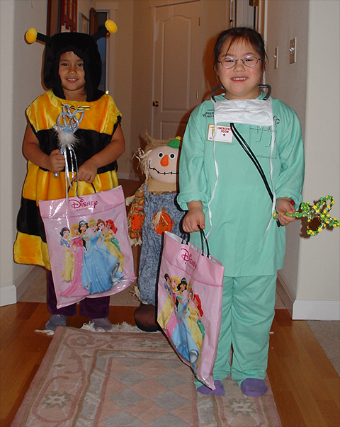 Halloween Bumble Bee Girl and Doctor Sassy