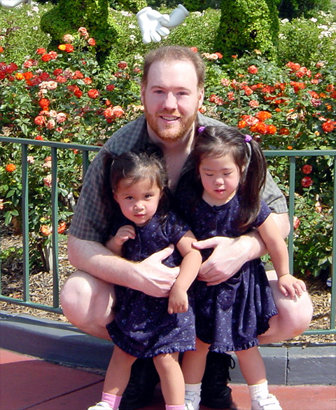 William Robert Stanek with daughters.